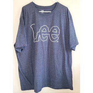 Lee Men's 3XL Regular Fit Blue Heathered T-Shirt Cotton Polyester Big & Tall